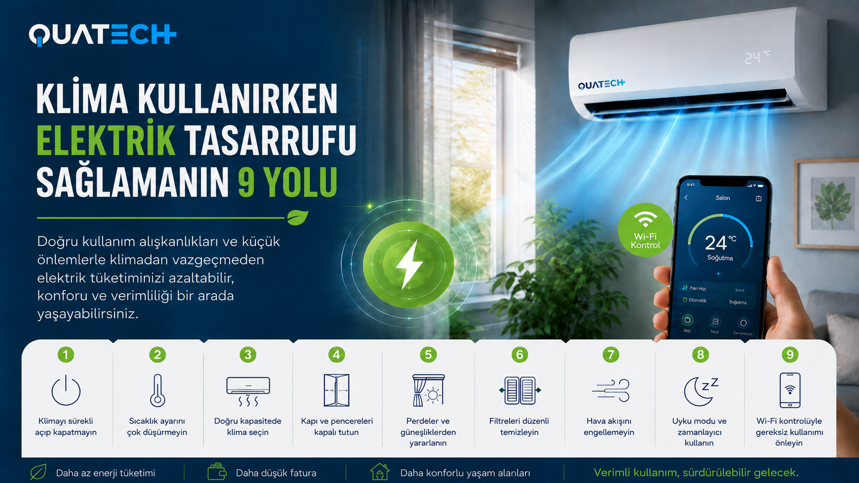Klima Kullanırken Elektrik Tasarrufu Sağlamanın 9 Yolu